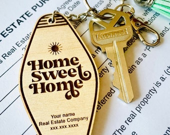 Custom realtor keychain, Realtor closing gift for clients, New home keychain, Bulk realtor closing gift, Realtor marketing, Realtor swag