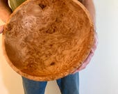 Extra large 14 inch Canadian Maple burl bowl with bird's eye figure