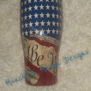 Handmade tumbler, Patriotic Tumbler, US flag,