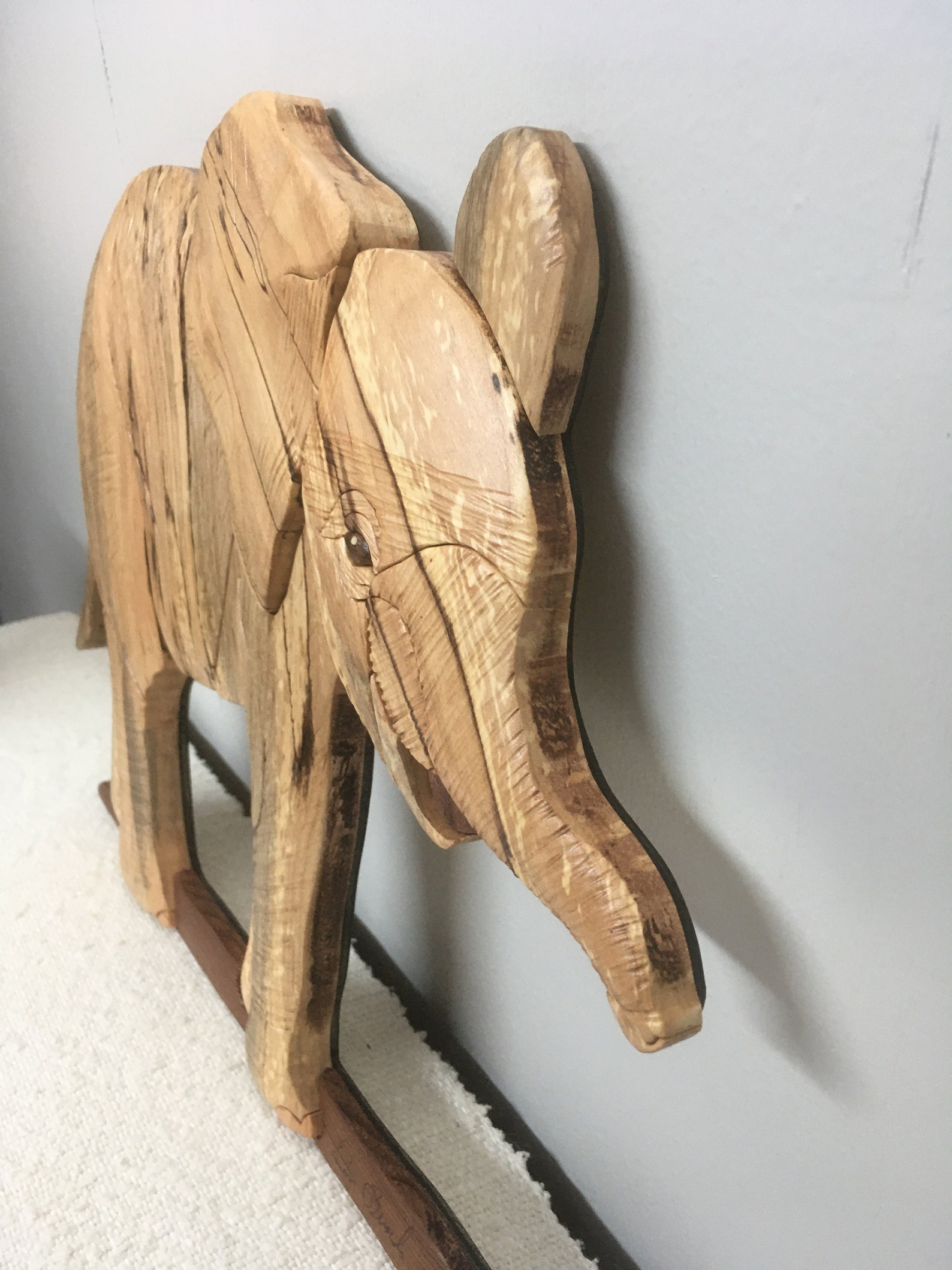 Baby Elephant Intarsia Etsy