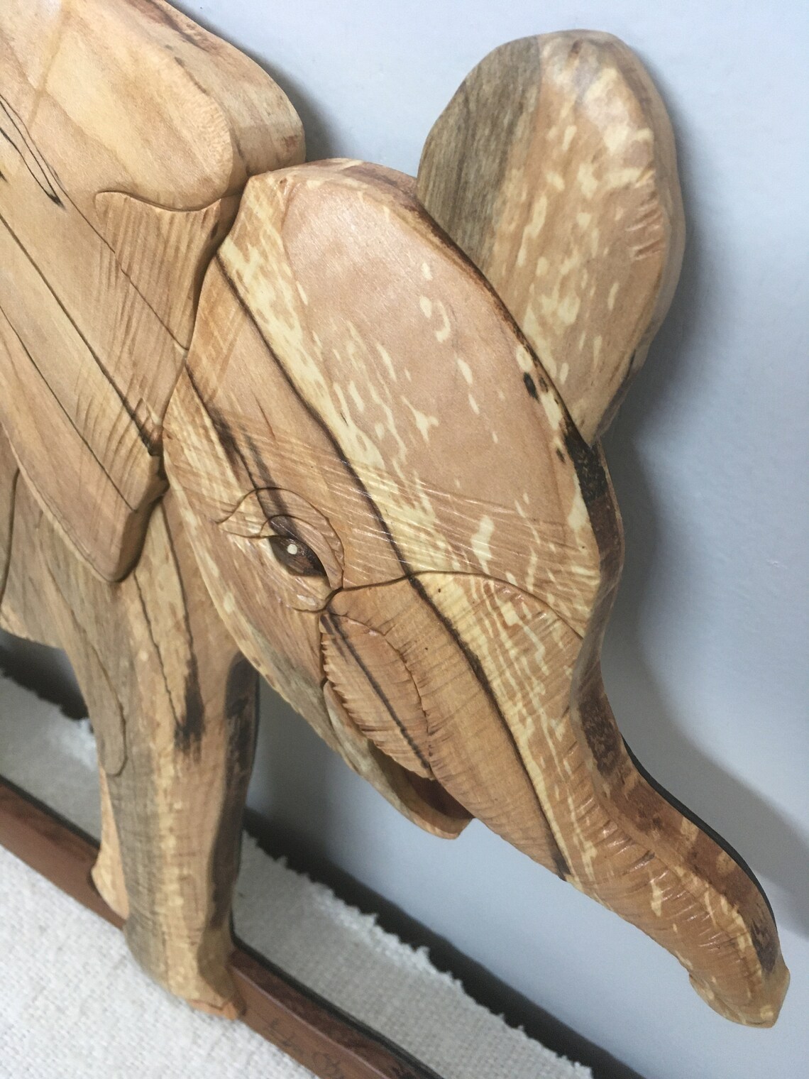 Baby Elephant Intarsia Etsy