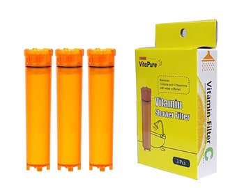 VCF-03 Refill Filter Cartridges for Vitamin C Handheld Shower and Inline Shower Filter Unit.