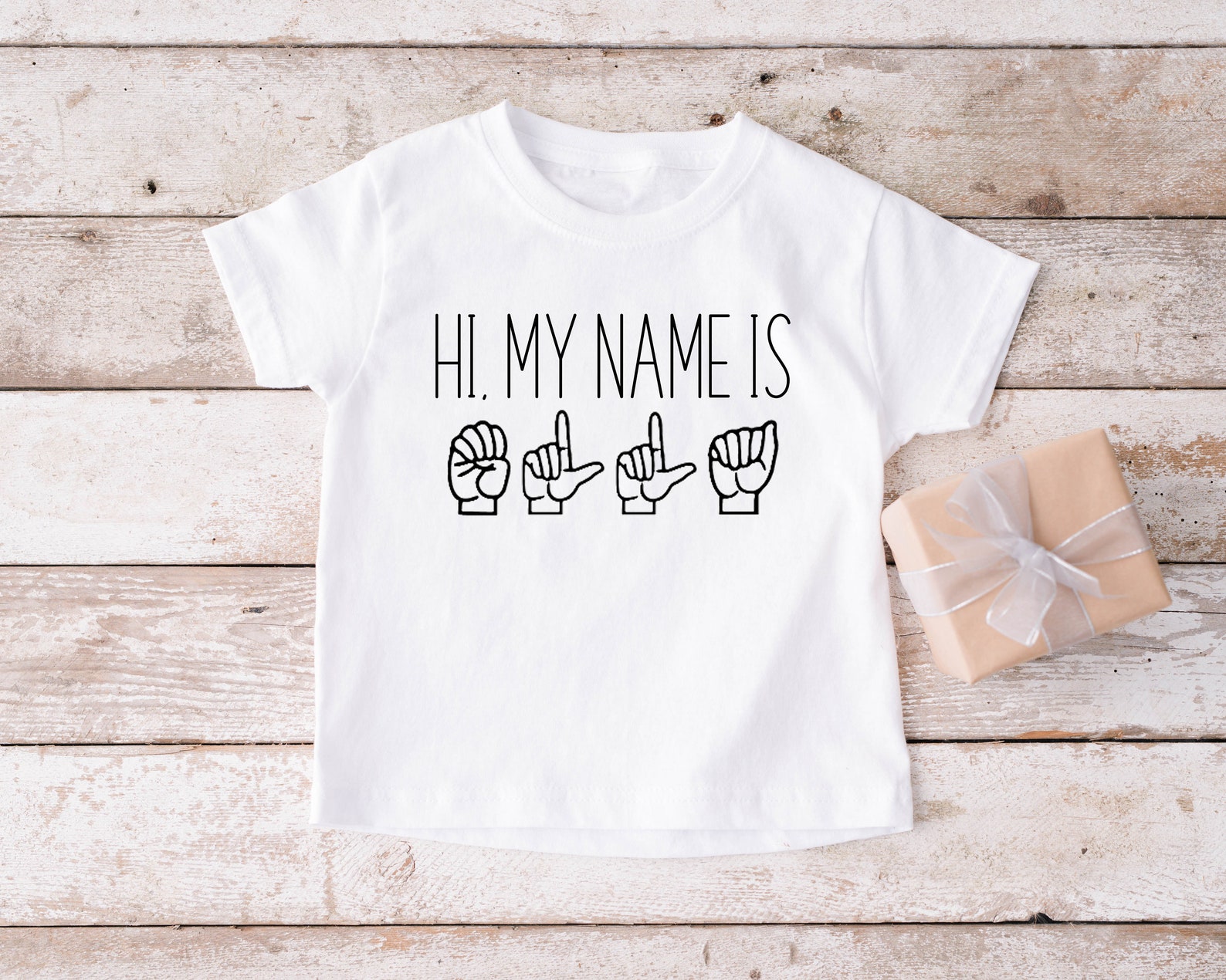 Hi My Name Is ASL American Sign Language ASL Toddler Tee - Etsy