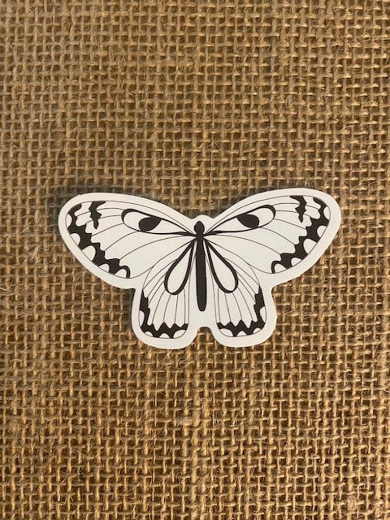 Black & white butterfly 1 vinyl stickerVSCO sticker hydro