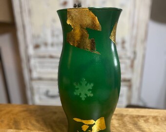 Snowflake Hurricane Vase, Holiday Vase, Home Decor, Seasonal Decor, Vases, Christmas Decor, Holiday Centerpiece