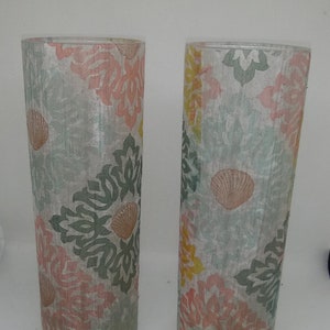 Seashell Vases|Coastal Vases|Ocean Vase|Cylinder Vases|Coastal Decor|Home Decor|Decoupage Decor