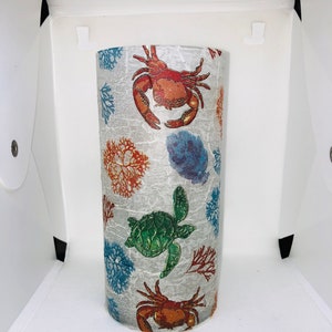 Seaside Cylinder Vase|Coastal Vase|Decoupage Vase|Vases