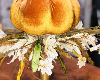 Velvet Pumpkin Floral Centerpiece, Pumpkin Floral Arrangement, Fall Floral Centerpiece, Table Decor, Home Decor, Home and Living