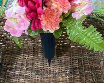 Cemetery Flowers, Gravesite Silk Floral Arrangement, Memorial Flowers