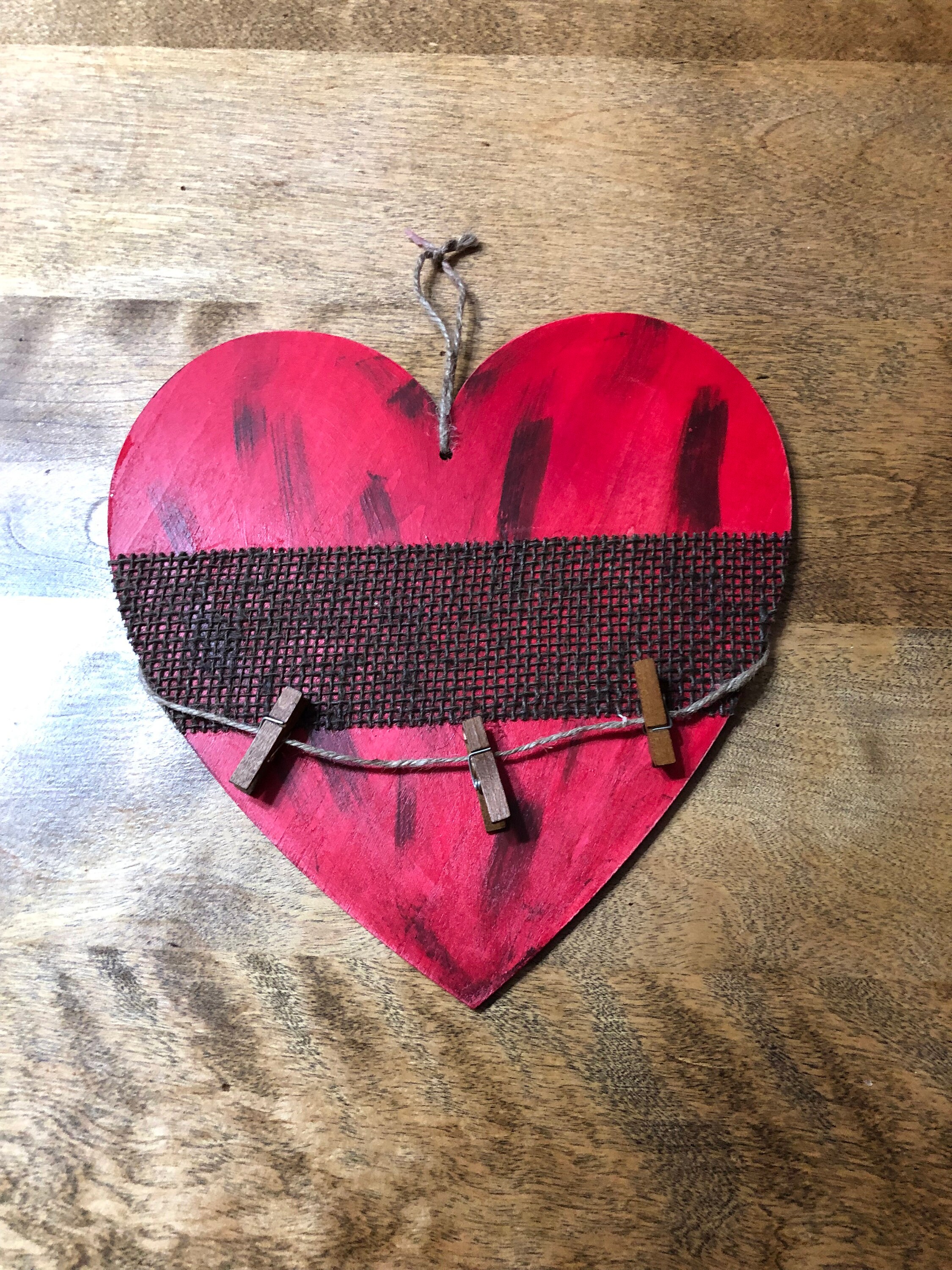 NEEDOMO Decorazione Murale San Valentino A Forma Di Cuore In Legno Rosa Con Perline – 29x26 Cm