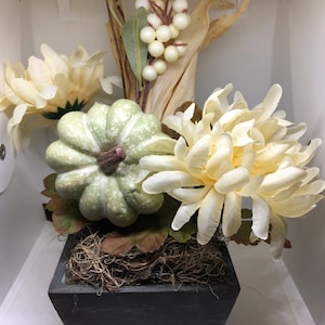 Pumpkin Floral Arrangement|Pumpkin Accent|Fall Decor|Home Decor|Pumpkin Decor|Fall Accent Piece|Tabletop Decor