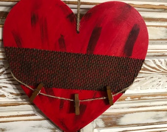 Wooden Heart|Heart Wall Hanging|Heart Decor|Valentine's Day|Wall Decor|Hearts|Home Decor|Home and Living|Memo Board
