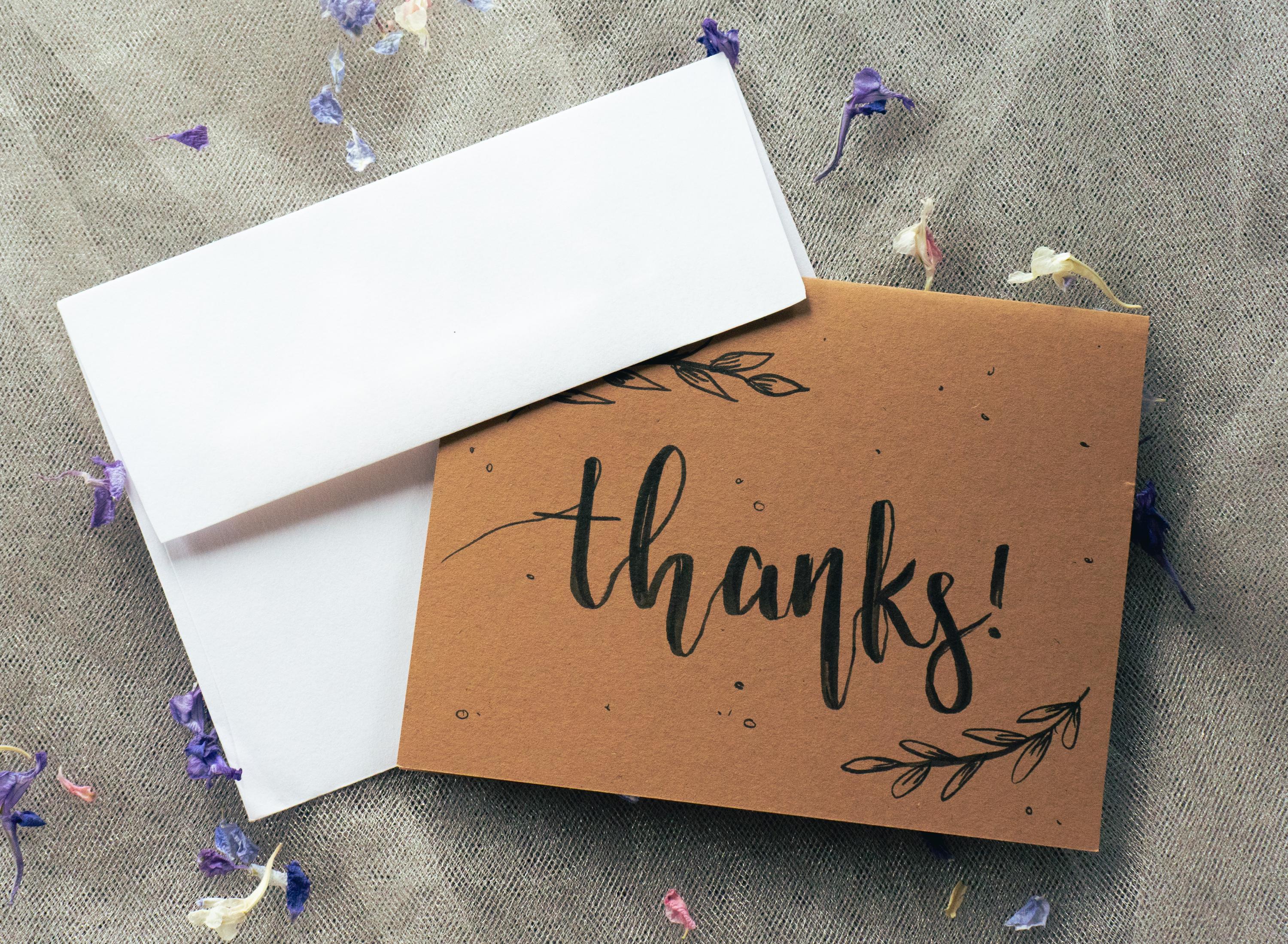 Rustic Calligraphy Greeting Card Set - Kraft Paper - Congrats or Thank You