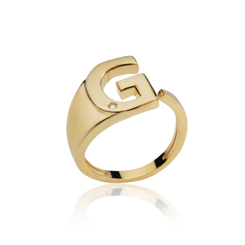 G Letter Ring - Etsy