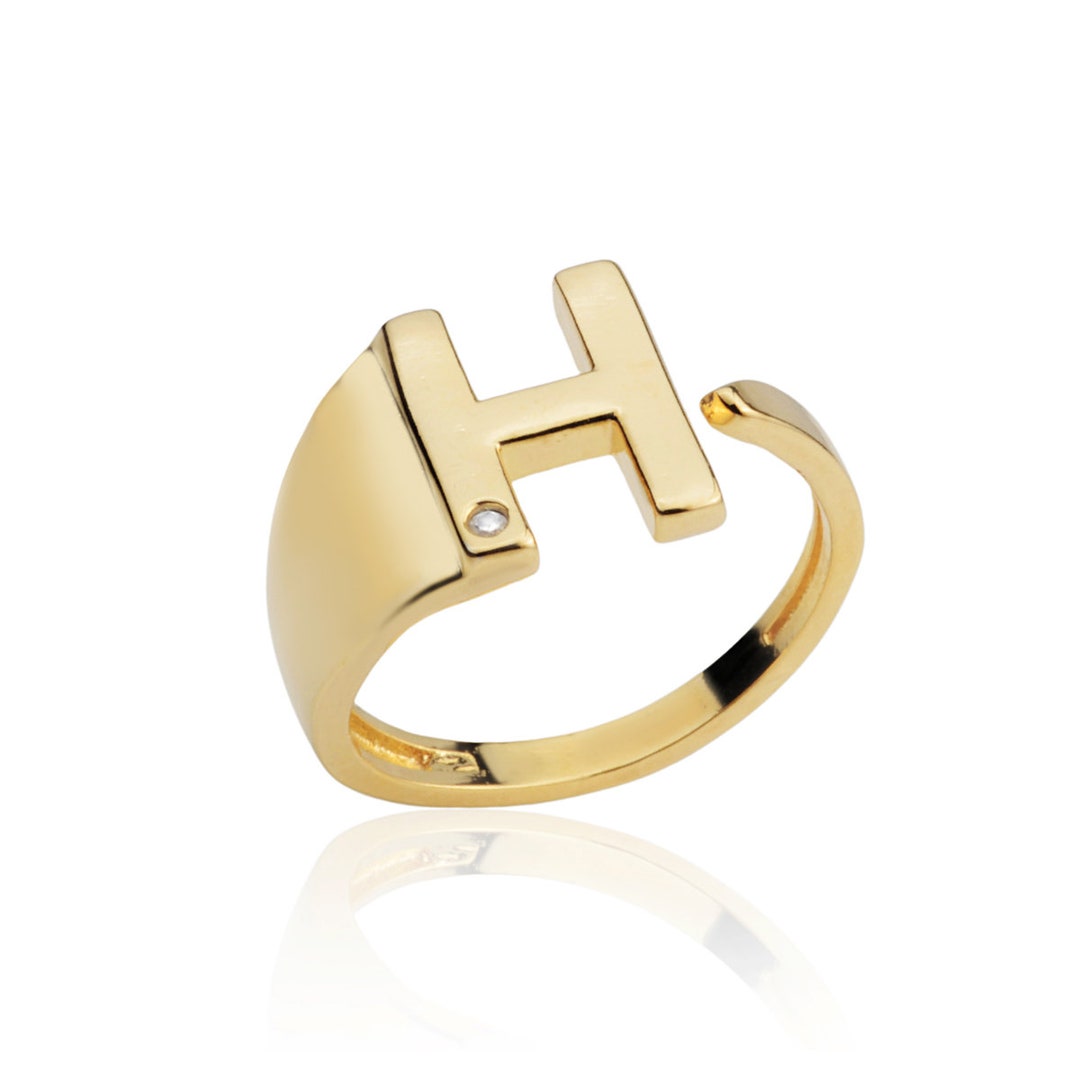 H Design Rrings H Letter Ring - Etsy