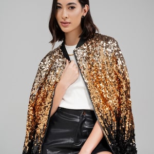 Gyllene Glitter Bomberjacka