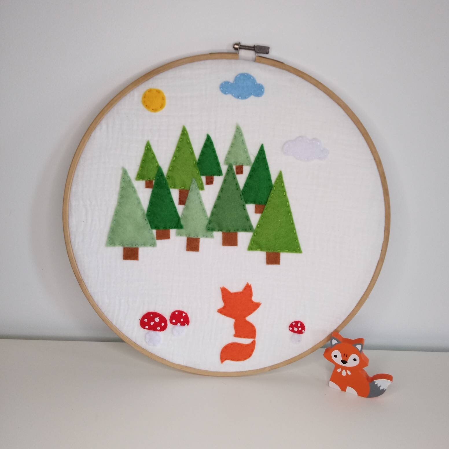 Cadre Rond/ Cercle à Broder/ Tambourin Renard