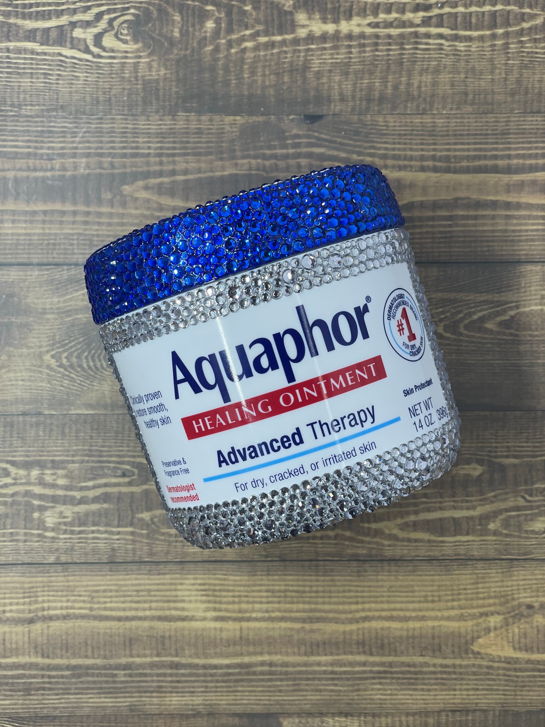 14 Oz. Rhinestone Aquaphor Jar Healing Moisturizing Ointment Etsy