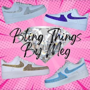 Bling Air Force 1 | 4 swooshes and toe | cute trendy rhinestone shoes | gift ideas