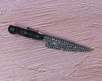 Rhinestone bling knife hair clip | scary horror hair accessory | Halloween costume gift idea