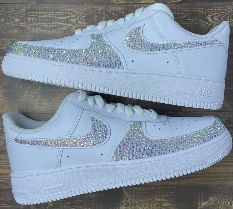 Bling Air Force 1 | 4 swooshes and outside toe box | cute trendy rhinestone shoes | gift ideas | free shipping 