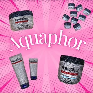 Bedazzled Aquaphor Jar or tube | skin protectant | travel size rhinestone bling healing ointment