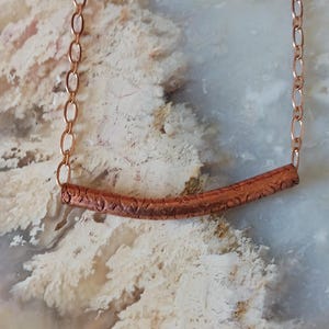 Curved Copper Bar Necklace