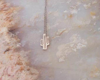 Dainty Cactus Sterling Silver Vintage Necklace