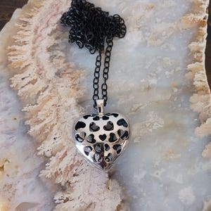 Brighton Inspired Puff Heart Red Rhinestone Pendant Necklace Vintage image 4