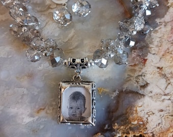 Lovely Photo Memory Glass Vintage Necklace Set