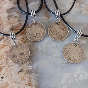 Buffalo Indian Head Nickel Pendant Necklaces 19.5&quot;