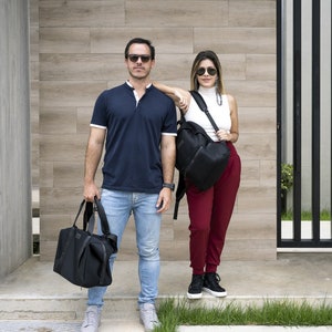 Neoprene Weekender Bag - Travel Duffle Bag - Water Resistant Carry-On - Unisex & Lightweight - LR.Republic