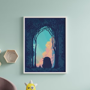 Flying Bison | Appa Anime Wall Art Print | Kawaii Room Aesthetic Decor