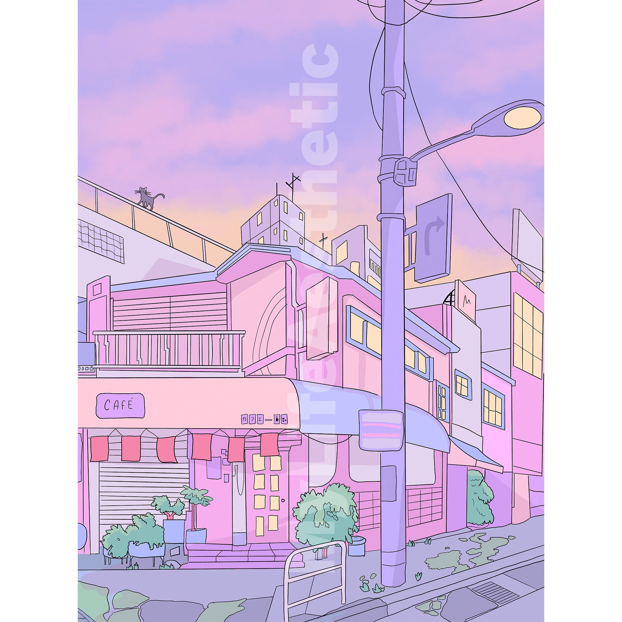 Anime Coffee Shop Pastel Aesthetic Kawaii Room Decor Print - Etsy Canada Anime Coffee Shop Pastel Aesthetic Kawaii Room Decor Print - Etsy Canada