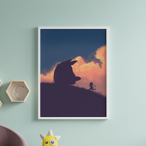 My Neighbor Friend | Lofi Anime Aesthetic Print | Japanese movie Wall Art Decor
