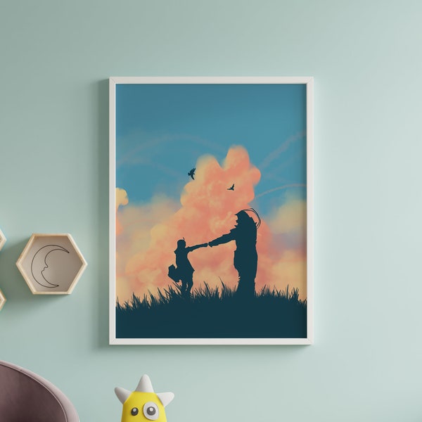 Brotherhood | Retro anime Aesthetic Room Decor Print | Lofi Wall Art Poster