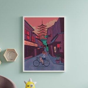 Impresión de arte japonés vintage / Lofi Tokyo Room Decor Estética