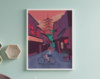 Vintage Japanese Art Print | Lofi Tokyo Room Decor Aesthetic