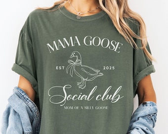 Mama Goose Shirt,Mama Social Club Shirt,Comfort Colors Pregnancy Shirt,Pregnancy Shirt Mom,Silly Goose,Pregnancy Shirt Bow,Baby Announcement