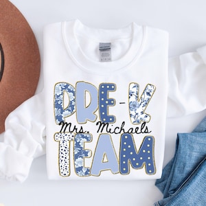 Pre-K Teacher Sweatshirt,Preschool Teacher Sweatshirts,Preschool Crew,Pre-K Teacher Team Sweatshirts, PreK Sweater, Cute Teacher Sweatshirt