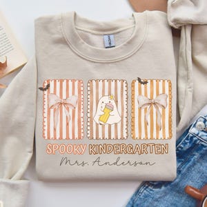 Halloween Kindergarten Teacher Sweatshirt,Kindergarten Sweatshirt,First Day of Kindergarten,Cute Teacher Shirt,Kindergarten Team Sweatshirts