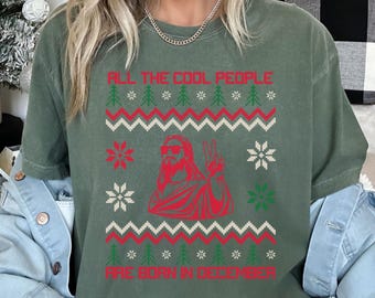 Funny Christmas Shirt, December Birthday Gift, Christmas Birthday T-Shirt, Jesus Shirt, Christmas Shirts for Women Men,Merry Christmas Jesus