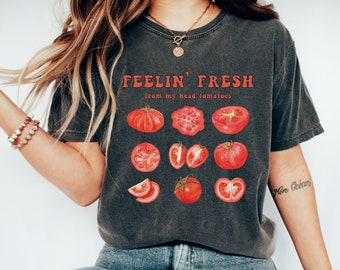 Tomato Shirt, Gardener Shirt, Tomato Graphic T-Shirt, Vegetable Shirt, Cute Foodie Gift, Plant Lover Shirt, Gardening Gift, Tomato Lover