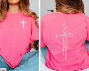 Comfort Color Cross Shirt,Custom Verse Christian Shirts,Bible Verse Shirt,Christian TShirts,Christians T Shirts,Jesus Apparel,Faith Shirt