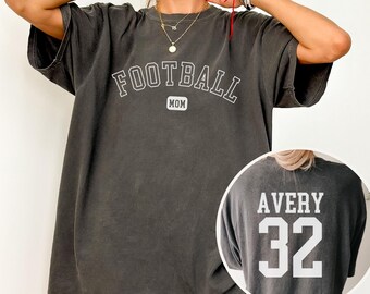 Custom Football Mom Shirt with Name on Back,Football Mom Shirt Comfort Colors,Football Mama Gift,Personalized Gift for Mom,Football Tee