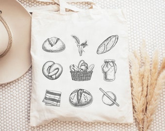 Sourdough Tote, Sourdough Gifts, Bread Tote, Sourdough Lover Gift, Baking Tote, Sourdough Tote Bag, Cute Gift for Mom, Bread Baking Gift