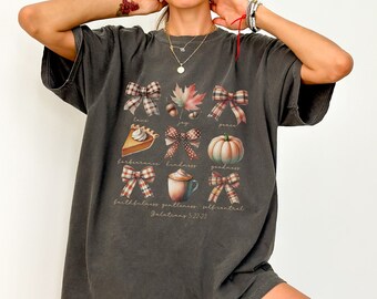 Pumpkin Bow Shirt, Christian Halloween Shirt,Fall Shirt Comfort Colors,Autumn Christian Shirt,Christian Halloween Shirt,Fall Tee