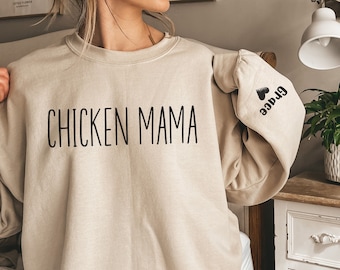 Chicken Sweatshirt, Chicken Mama Sweatshirt, Gift for Chicken Mom, Animal Sweatshirt, Farmer Sweater, Animal Lover Gift, Chicken Lady Shirt