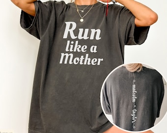 Run Like a Mother Shirt, Custom Running Mom Shirt with Kids Names on Back,Running Mom Shirt,Running Shirt Comfort Colors,Cardio Runner Tee