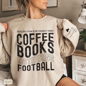 Custom Football Mom Sweatshirt with Kids Name on Sleeve,Football Mom Sweatshirt,Football Mama Gift,Personalized Gift for Mom, Football Shirt